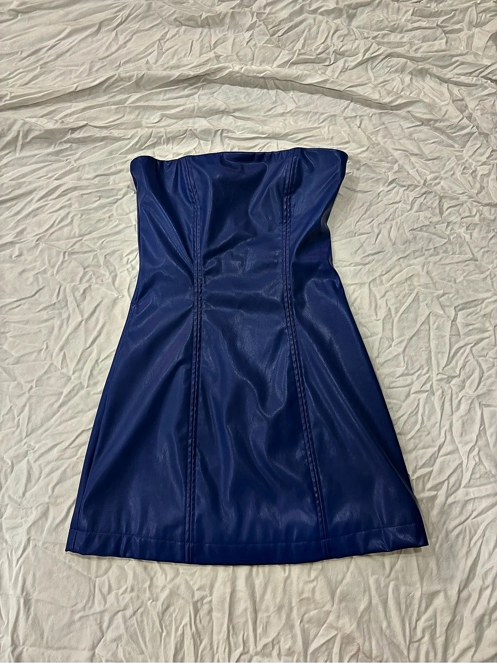 Princess Polly Hailey Strapless Mini Dress Blue, XS (4)